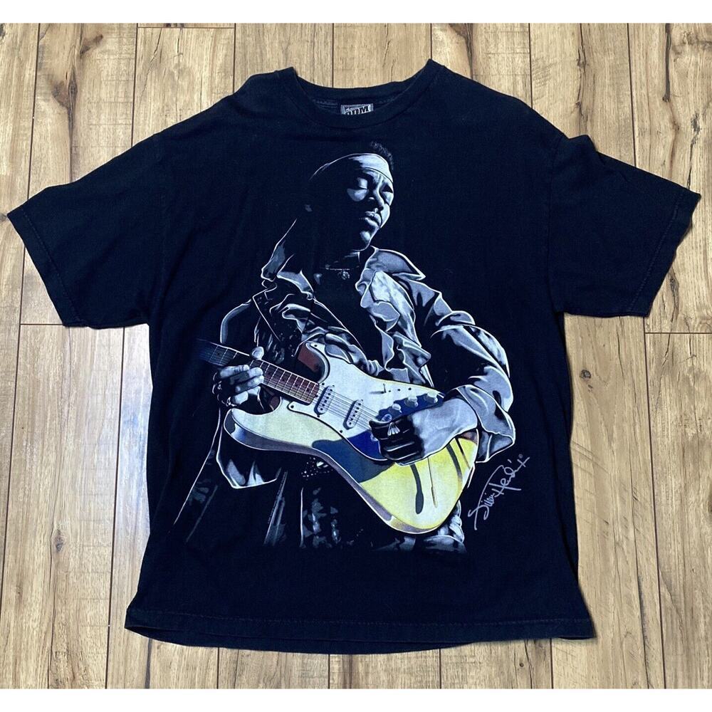 Jimi Hendrix ODM Premium‎ Goods Vintage Black Cotton Graphic T-Shirt Mens XL